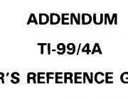 ADDENDUM TI-99/4A USER
