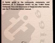 TI-99/4 EXTENDED BASIC REFERENCE CARD