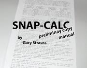 SNAP CALC MANUAL - (PRELIMINARY COPY)