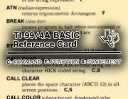 TI-BASIC - REFERENCE CARD - (USA)